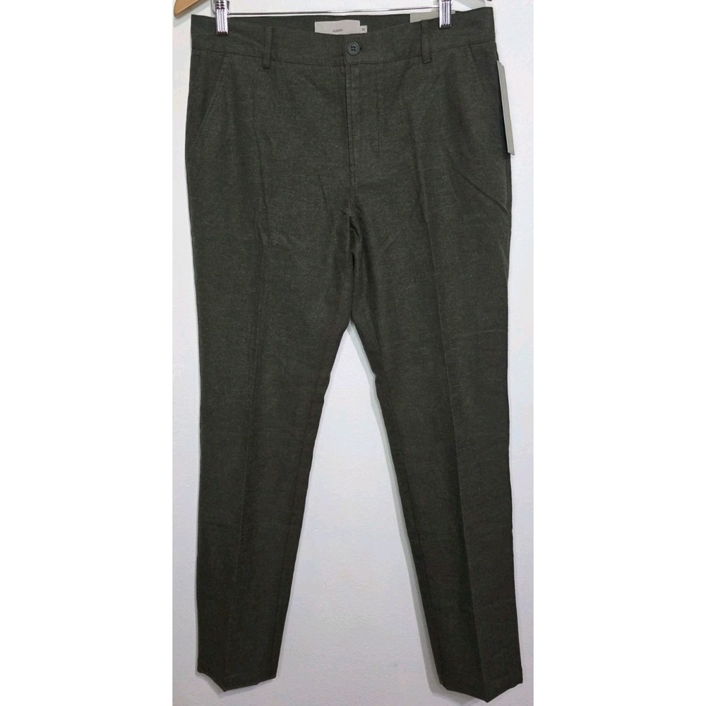 NEW Hudson Pants 33x32 Men Straight Heather Green Career Trouser Slack Business